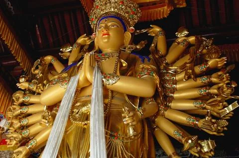 Thousand-hand goddess Stock Photos