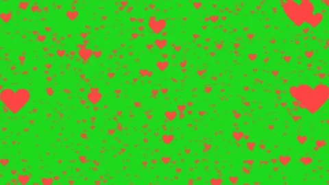 Thousand hearts background animations in green screen video Stock Footage 307802018