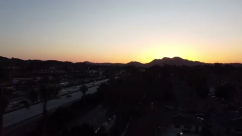 Thousand Oaks at Sunset Stock Footage 154661180
