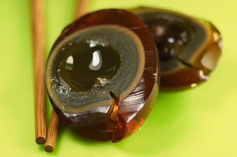 Thousand year old eggs Stock Photos