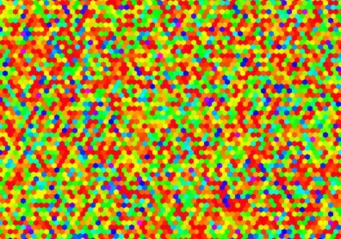 Thousands of adjacent hexagons like a cells of beehive with random colors Stock Illustration