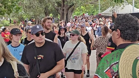 THOUSANDS OF AUSTRALIANS MARCH TO PROTEST AUSTRALIA DAY Stock Footage 262847531