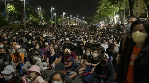 Thousands in Bangkok Rally Against Thai Government Stock Footage