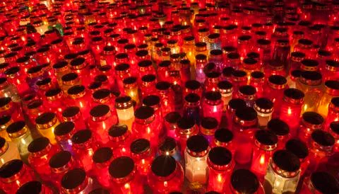 Thousands of candles Stock Photos