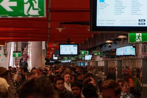 Thousands of commuters and enthusiasts explore the bustling Arden Station c.. Stock Photos