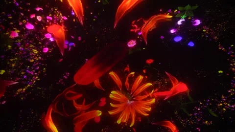 Thousands of flowers in an infinite loop where each flower is created Stock Footage 278546039