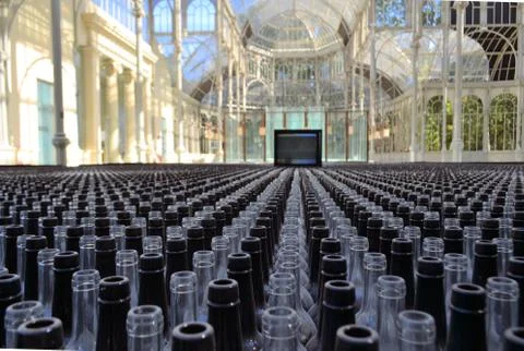 Thousands of glass bottles Stock Photos