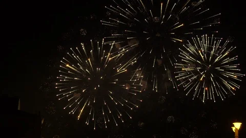 Thousands of lights of the firework Stock Footage 110585414