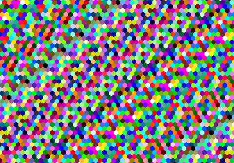 Thousands of many hexagons like a cells of beehive with random colors Stock Illustration