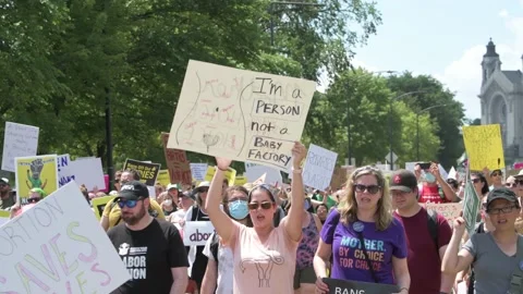 Thousands march and rally in support of legal abortion access in Minnesota Video stock 201947126