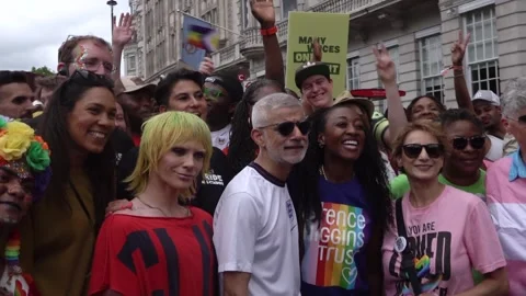 Thousands march in Pride parade as activists warn LGBT+ rights under threat Stock-Footage 338243110