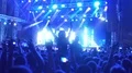 Thousands of music fans dancing, jumping at concert, enjoying band performance HD Footage