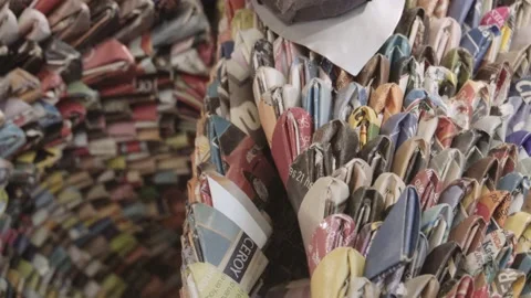 Thousands of origami papers Stock Footage 136450070