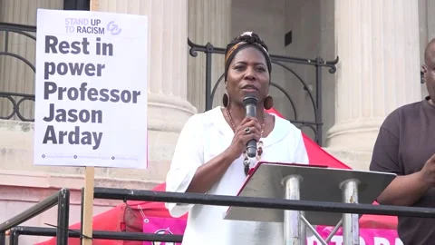 Thousands pay tribute to Professor Jason Arday during Trafalgar Square vigil
 Stock Footage 342558574