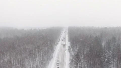 Thousands of people were stranded on the highway when a heavy snowstorm. 動画素材 150259541