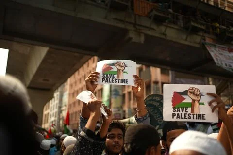 Thousands of pro-Palestinian protesters Dhaka, Bangladesh, April 12, 2025 Stock Photos