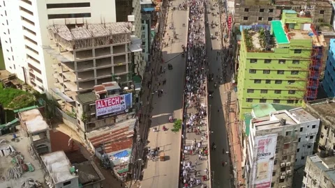 Thousands Protest During PM Hasina’s Exit – Bangladesh, August 5, 2024 Stock Footage 311881140