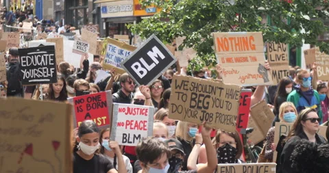 Thousands Protest For George Floyd Black Lives Matter Stock Footage 132221273