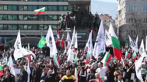 Thousands protest in Sofia in support of Russia, Sofía, BG - 06 Apr 2022 Stock Footage 204119016