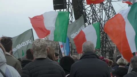 Thousands rally to support Viktor Orbán, Budapest Hungary Stock Footage 172060616
