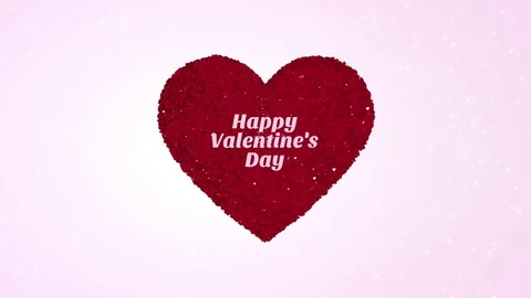 Thousands Red 3D Hearts Stock Footage 72189185