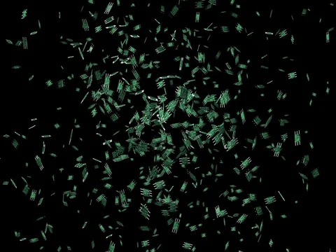 Thousands of smart dust, nano particles swarming chaotically Stock Footage 70459562