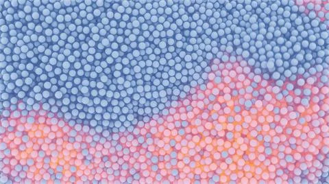 Thousands of spherical particles forming an abstract background. 3D illustration Stock Illustration