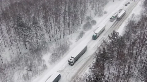 Thousands stranded on highway as major snowstorm and blizzard hits hard causing Stock Footage 150259770