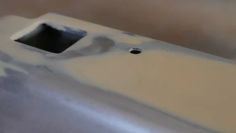 Thr car is in the process of repair. Stock Footage 117940577
