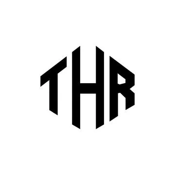 THR letter logo design with polygon shape. THR polygon and cube shape logo .. Stock Illustration