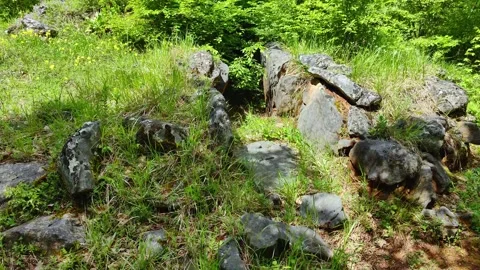 THRACIAN CMPLEXULT CO IN LOCALITY "PROPADA", NEAR MALKO TARNOVO Stock Footage 282707606