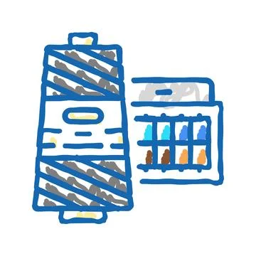 Thread accessory icon doodle illustration Stock Illustration