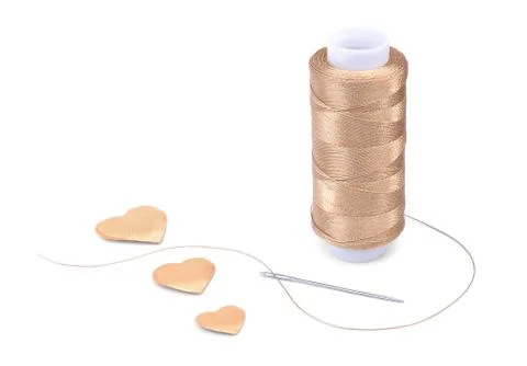 Thread and hearts Stock Photos