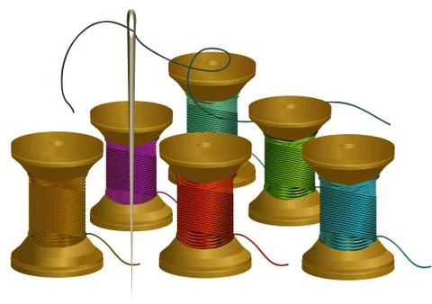 Thread and needle Stock Illustration