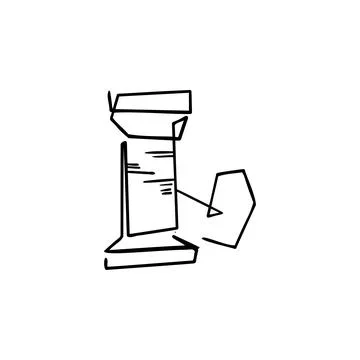 Thread and needle one line vector illustration art hand draw . Stock Illustration