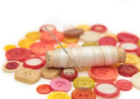 Thread and needle Foto stock