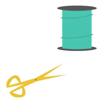 Thread and scissors vector illustration Illustrazione stock
