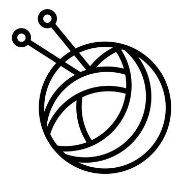 Thread ball icon, outline style Stock Illustration