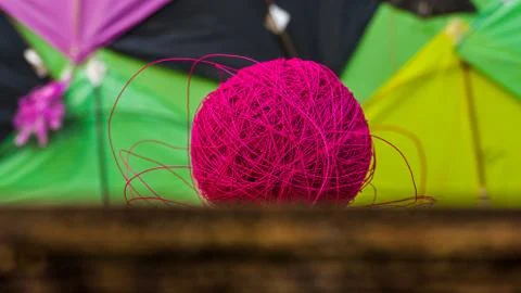 Thread ball for makar sankranti. Stock Photos