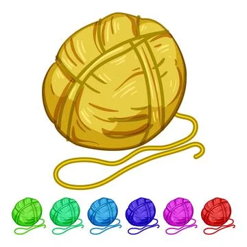 Thread ball yarn cartoon vector graphic Illustrazione stock