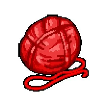 Thread ball yarn pixel art vector illustration Stock Illustration