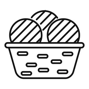 Thread basket icon outline vector. Cotton production 스톡 일러스트
