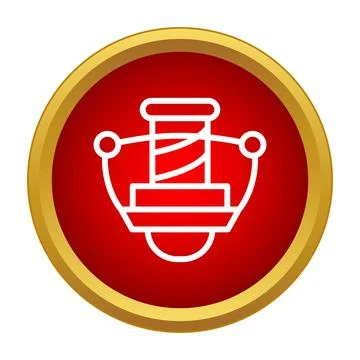 Thread bobbin icon illustrating sewing and tailoring craft Stock Illustration