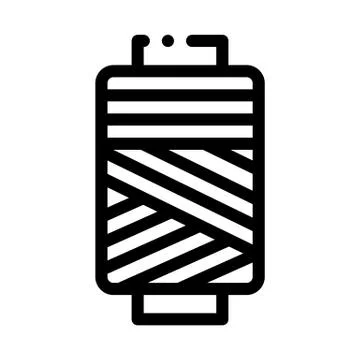 Thread Bobbin Icon Vector Outline Illustration 스톡 일러스트