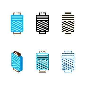 Thread bobbin icon vector outline range イラスト素材