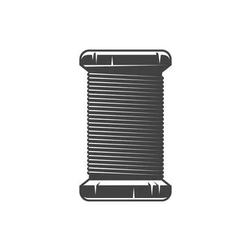 Thread on bobbin isolated tailors tool, spool icon Stock Illustration
