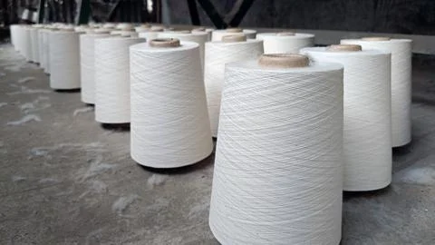 Thread bobbins fabric Fotos de archivo