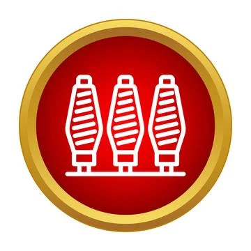 Thread bobbins manufacturing icon representing textile industry Stock Illustration