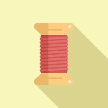 Thread bobine icon flat vector. Wool knit Stock Illustration
