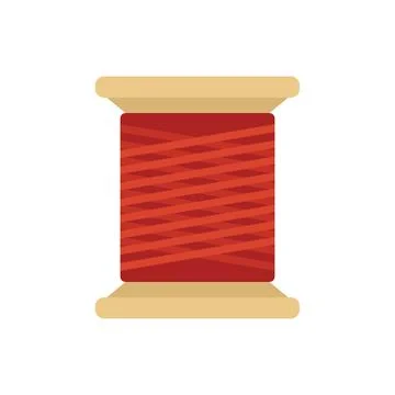 Thread bobine icon flat vector. Sewing cloth Stock Illustration